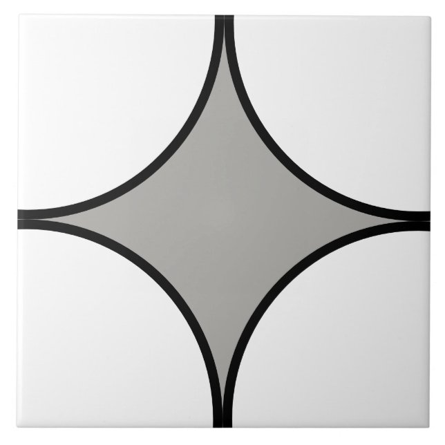 Carreau Motif de quart noir et blanc et gris (Devant)