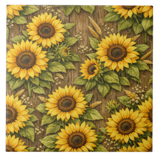 Carreau Motif de répétition sans couture de tournesol enso