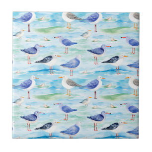 Carreau Motif de rivage de bécasseau côtier (3)