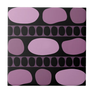 Carreau Motif de rock d'art tribal Black Mauve