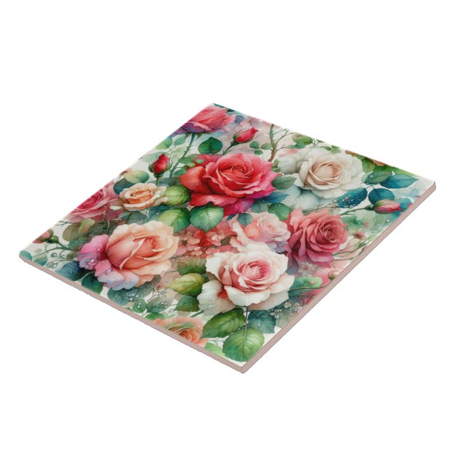 Carreau Motif de Rose lunatique (Côté)