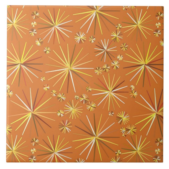Carreau Motif de Spoutnik de la moitié du siècle, terre (Devant)