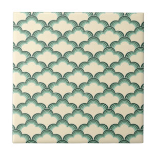 Carreau Motif de style rétro vert