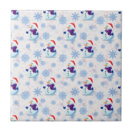 Carreau Motif de surface Snowman de Noël