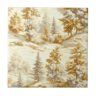 Carreau Motif de Toile de Jouy Forêt d'Hiver (6)