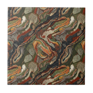 Carreau Motif de tourbillon de tons de terre abstraits