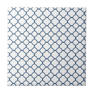 Carreau Motif de trèfle de Quatrefoil : Bleu marine