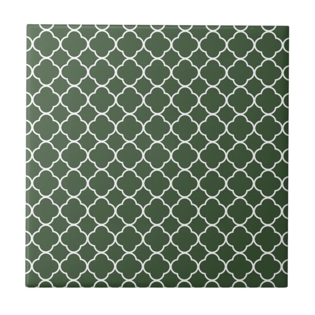Carreau Motif de trèfle de Quatrefoil : Vert forêt (Devant)