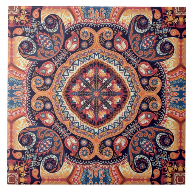 Carreau Motif de tuile de Mandala  (Devant)