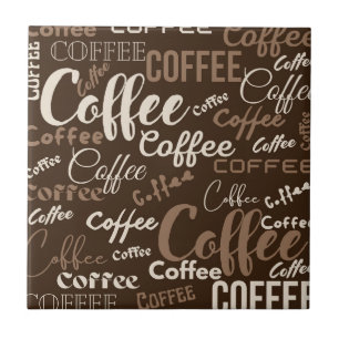 Carreau Motif de typographie de café vintage (3)