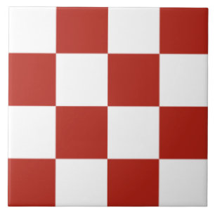 Carreau Motif de vérificateur rouge et blanc