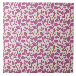 Carreau Motif de vigne botanique rose   Feuille florale él