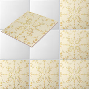 Carreau Motif de vignes et de fleurs en rouleaux