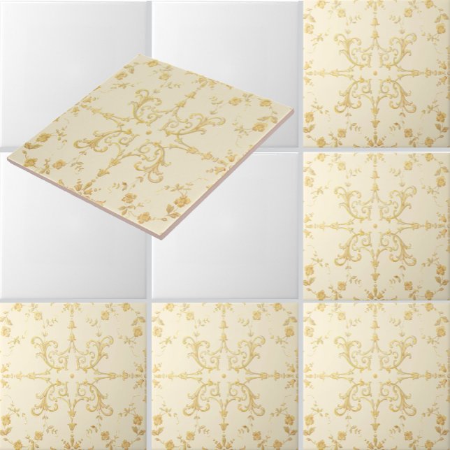 Carreau Motif de vignes et de fleurs en rouleaux (Créateur téléchargé)