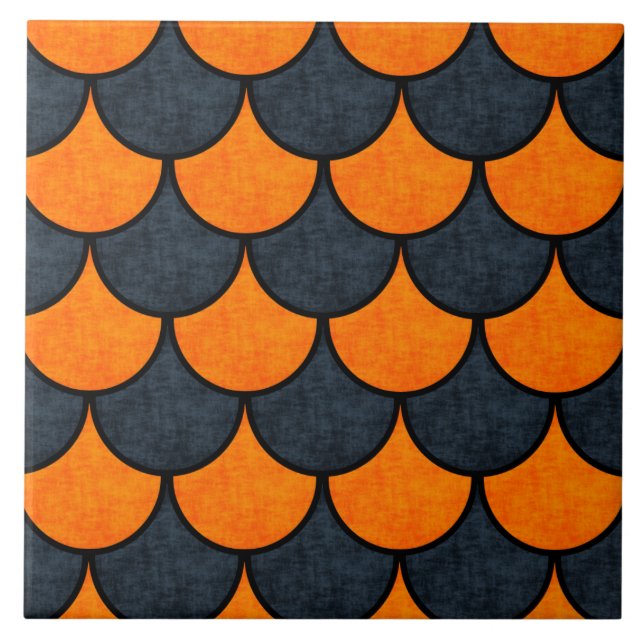 Carreau Motif d'échelle de sirène d'Halloween (Devant)