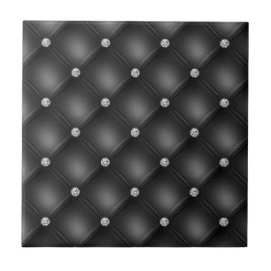 Carreau Motif décoratif petit carré touffeté noir