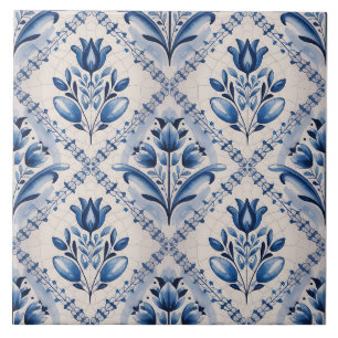 Carreau Motif Delft Bleu Hollandais