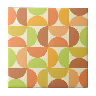 Carreau Motif demi-cercles minimaliste du milieu du siècle