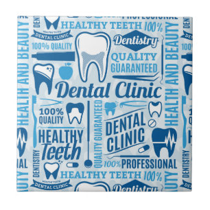 Carreau Motif dentaire bleu de clinique
