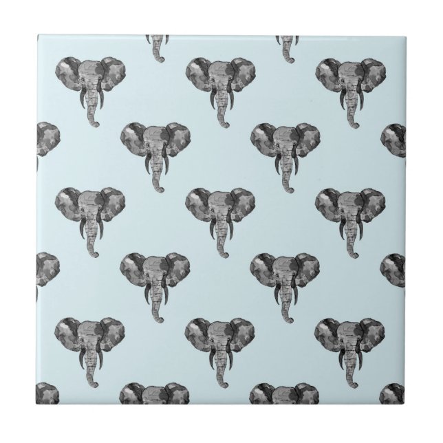 Carreau Motif des éléphants africains gris (Devant)