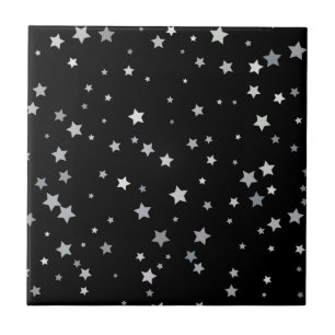 Carreau Motif des étoiles d'argent mignonnes   Toute coule