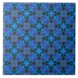 Carreau Motif des étoiles marocaines noires, violettes et 