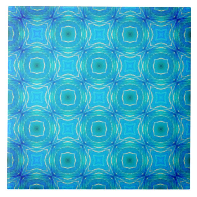 Carreau Motif des mares bleues et Turquoises (Devant)