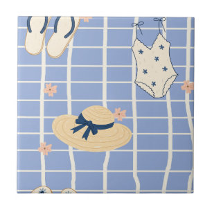 Carreau Motif d'essentiels de plage estivale (1)