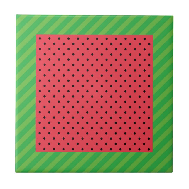 Carreau Motif d'été rose et vert pastèque (Devant)