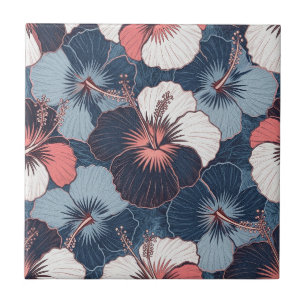 Carreau Motif d'Hibiscus Tropical Côtier (14)