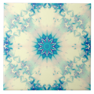 Carreau Motif d'hiver Frosty Blue Snowflake