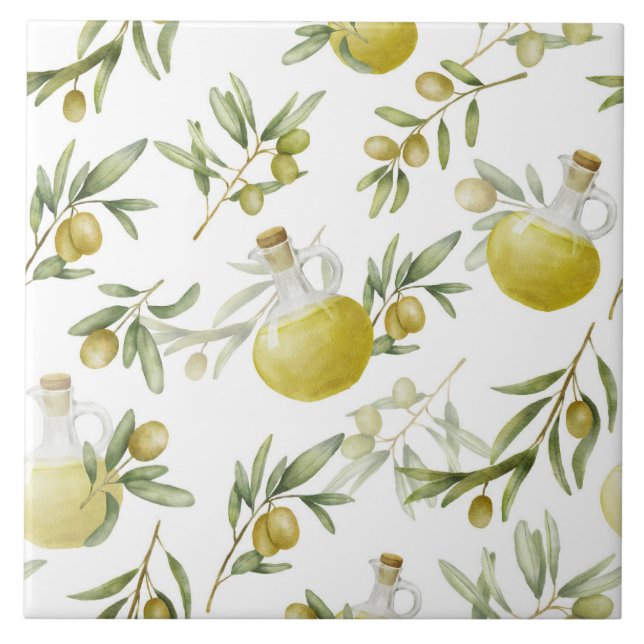 Carreau Motif d'huile d'olive rustique (Devant)