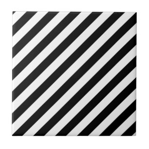 Carreau Motif diagonal noir et blanc de rayures
