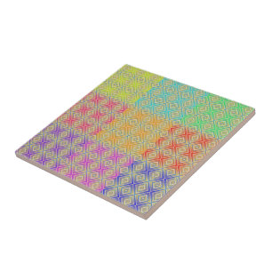 Carreau Motif diamant alternatif aux couleurs de l'arc-en-