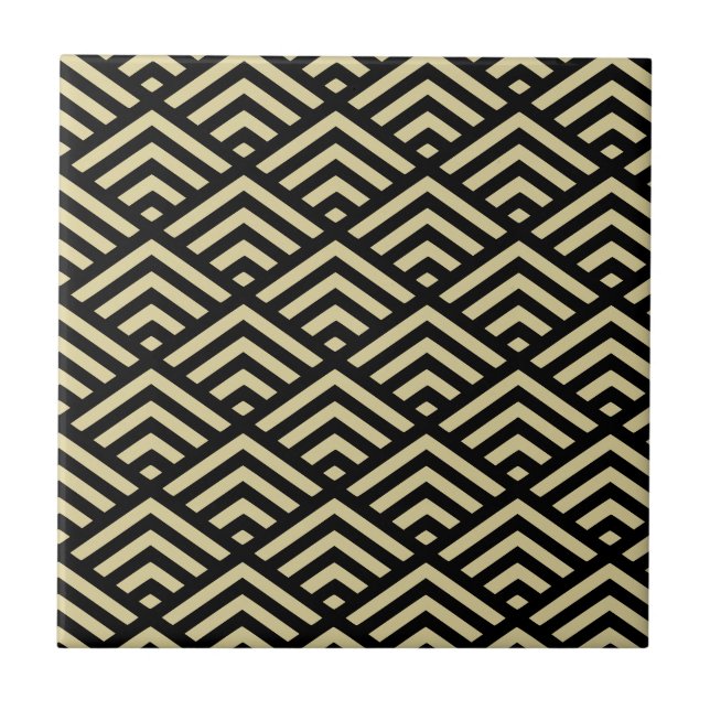 Carreau Motif diamant Gold & Black Art Déco (Devant)