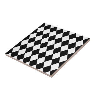 Carreau Motif Diamant noir et blanc
