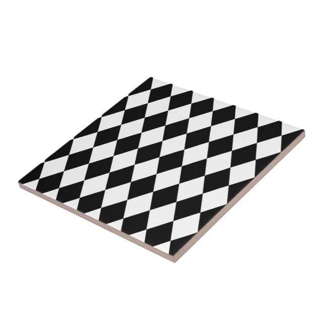 Carreau Motif Diamant noir et blanc (Côté)