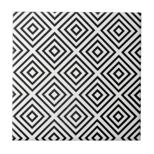 Carreau Motif Diamant noir et blanc