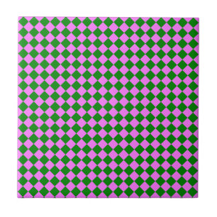 Carreau Motif diamant Pink Green Checker