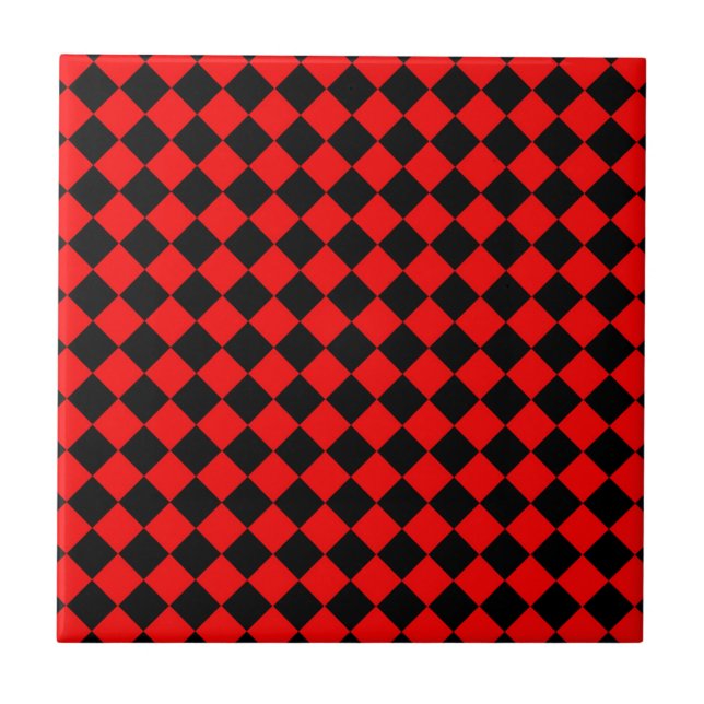Carreau Motif diamant Red Black Checker (Devant)