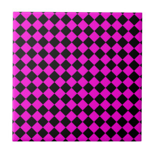 Carreau Motif diamant rose noir Checker
