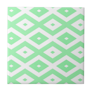 Carreau Motif diamant vert et blanc
