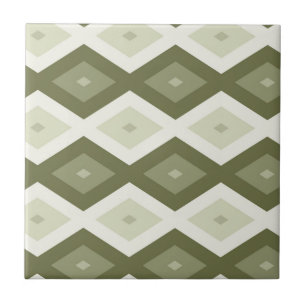 Carreau Motif diamant vert olive