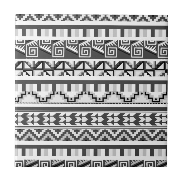 Carreau Motif d'impression géométrique Abstrait Aztec (Devant)