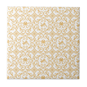 Carreau Motif d'or avec carrelage en céramique Arrière - p