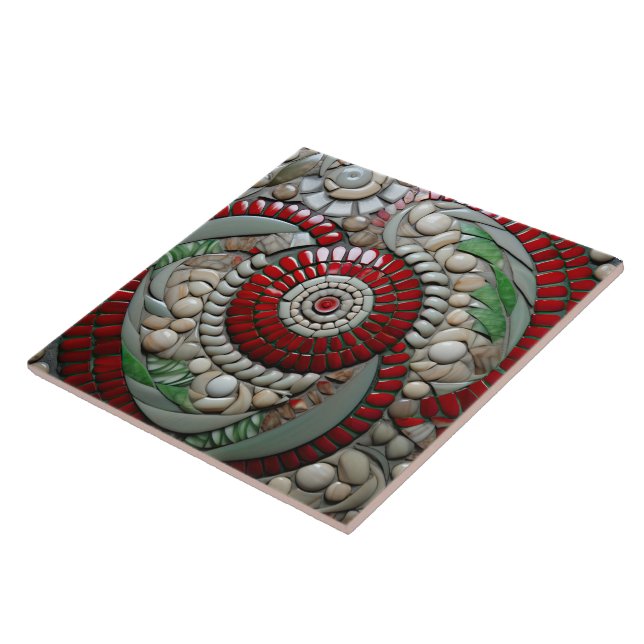 Carreau Motif du cercle de marbre rouge Noël (Côté)