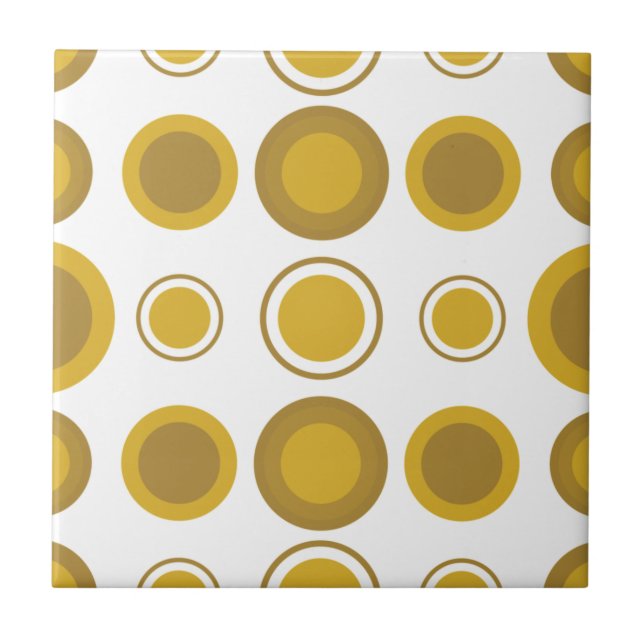 Carreau Motif du milieu du siècle moderne moutarde Gold Ci (Devant)
