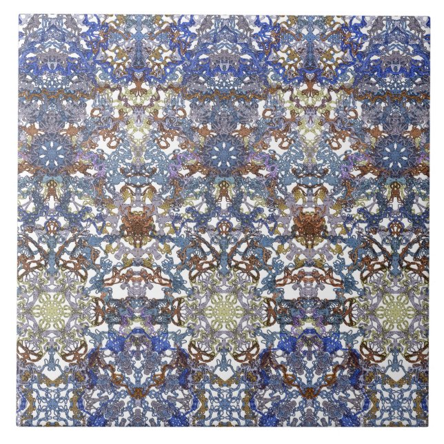 Carreau Motif élégant de dentelle dans le couleur-Art (Devant)