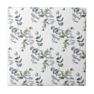 Carreau Motif élégant de feuilles d'eucalyptus vert sauge