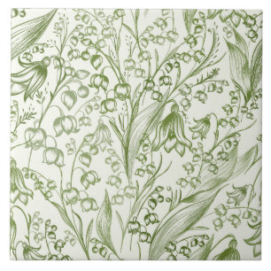 Carreau Motif élégant victorien du lys de la vallée